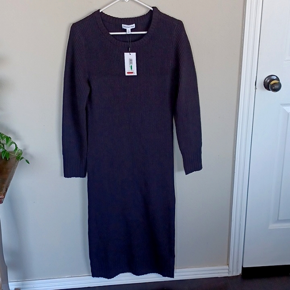 Calvin Klein Petite Large Black Sweater Dress